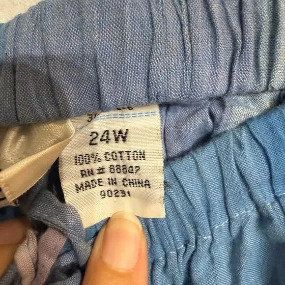 Denim 24/7 Blue Colorblock Maxi Skirt Boho Artsy Cotton Flowy Plus 24W - Picture 3 of 3